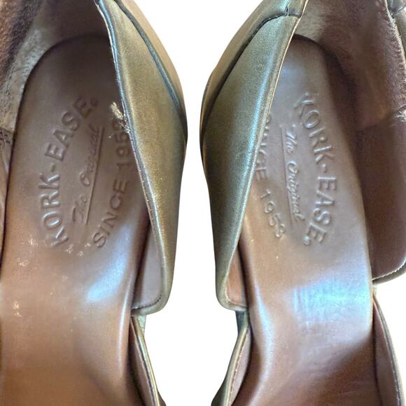 Kork Ease Women's Liliana Olive Green Leather and Suede Wedge Pumps - Size 8/39 - Picture 8 of 10